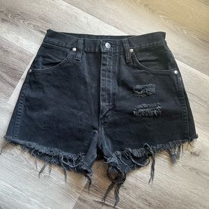 Wrangler black denim shorts